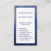 Mini Resume Card | Netzwerkkarte Navy Blue Visitenkarte (Rückseite)