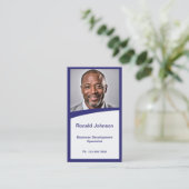 Mini Resume Card | Netzwerkkarte Navy Blue Visitenkarte (Stehend Vorderseite)