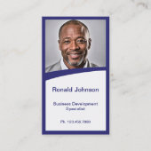 Mini Resume Card | Netzwerkkarte Navy Blue Visitenkarte (Vorderseite)