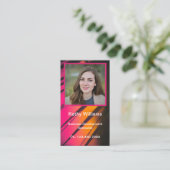 Mini Resume Card | Netzwerkkarte Rosa Orange Telefonnummerkarte (Stehend Vorderseite)