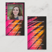 Mini Resume Card | Netzwerkkarte Rosa Orange Telefonnummerkarte (Vorne/Hinten)