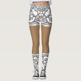 Mini-Rock-Spitzen Beige Leggings-XS-XL Leggings