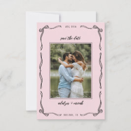 Mini rosa verspielte Schleife Multi-Foto RSVP Karte