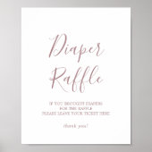 Mini Rose Gold Baby Duschdicker Raffle-Zeichen Poster (Vorne)