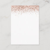 Mini Rose Gold Glitzer QR Code Hochzeit RSVP Begleitkarte (Rückseite)