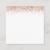 Mini Rose Gold Glitzer QR Code Hochzeitdetails Begleitkarte (Rückseite)