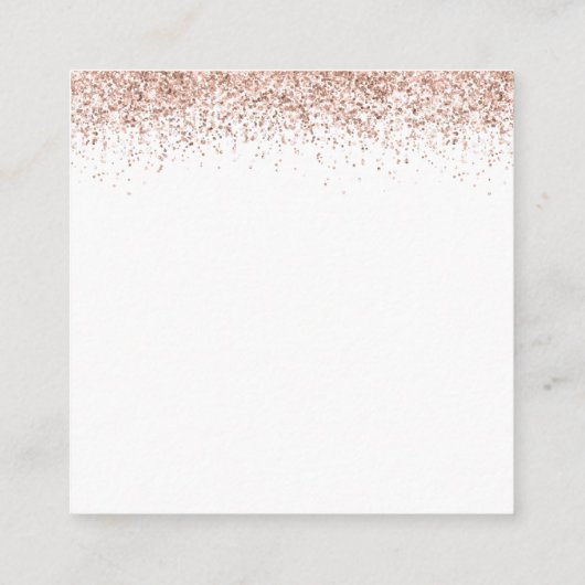 Mini Rose Gold Glitzer QR Code Hochzeitdetails Begleitkarte (Rückseite)