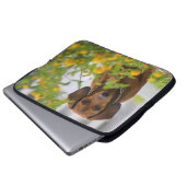 Mini rote Dackel-Laptop-Tasche Laptopschutzhülle (Vorne Knopf)