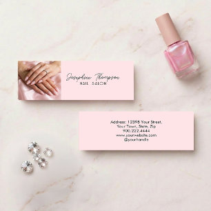 Mini Rouge Pink Nagelstudio-Foto-Layout Telefonnummerkarte