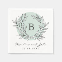 Mini Rustic Monogram Kleider Paper Cocktail Napkin