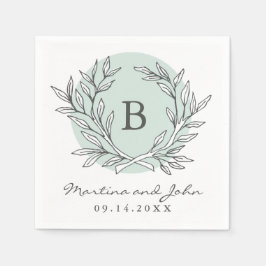 Mini Rustic Monogram Kleider Paper Cocktail Napkin Serviette
