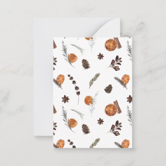 Mini Rustic Orange Arch Frohe Weihnachtsschrift Mitteilungskarte (Rückseite)