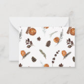 Mini Rustic Orange Wreath Foto Frohe Weihnachten Mitteilungskarte (Rückseite)