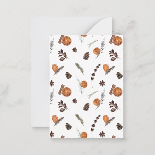 Mini Rustic Orange Wreath Frohe Weihnachtsschrift Mitteilungskarte (Rückseite)