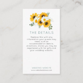 MINI Rustikale Sonnenblumen Wildblumen Hochzeiten  Begleitkarte