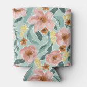 Mini Sage Pink Floral Script Brautparty Custom Dosenkühler (Rückseite)