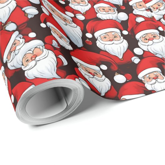 Mini Santa Claus Wrapping Papper Geschenkpapier (Rolleneckpunkt)