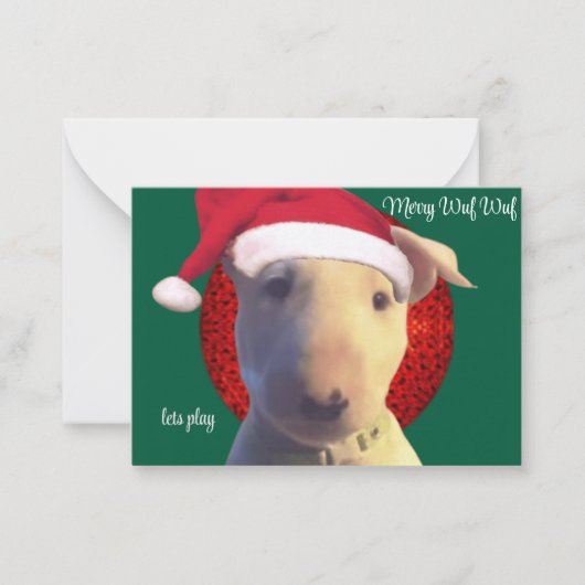 mini santa wuf wuf mitteilungskarte (Vorderseite)