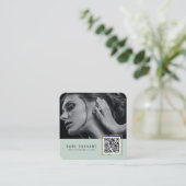 Mini-Scannable Strichcode QR-Foto  Quadratische Visitenkarte (Stehend Vorderseite)