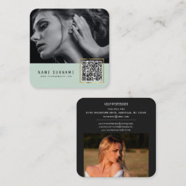 Mini-Scannable Strichcode QR-Foto  Quadratische Visitenkarte