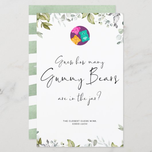 Mini-Schildkröte für Greenery Baby-Dusche Gummy-Bä (Vorne/Hinten)