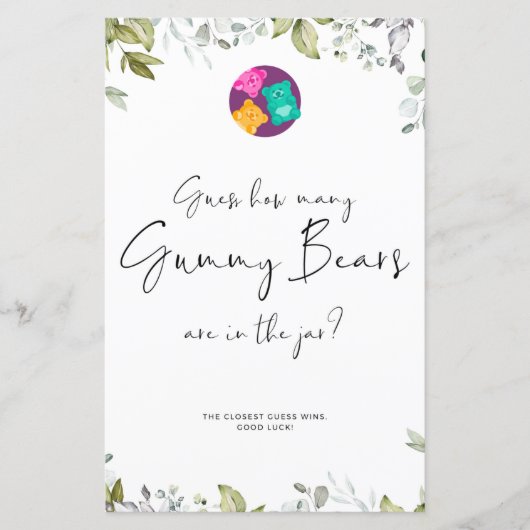 Mini-Schildkröte für Greenery Baby-Dusche Gummy-Bä (Vorderseite)