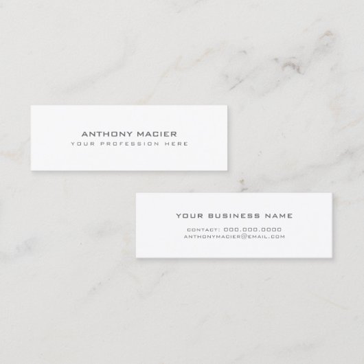 Mini-schlicht-White-Minimal-Pro Mini Visitenkarte (Vorne/Hinten)