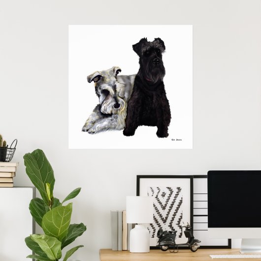 Mini Schnauzer Buddies Poster (Heimbüro)