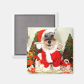 Mini Schnauzer Christmas Magnet (Vorderseite/Rückseite)