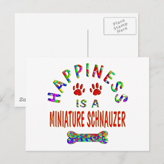 Mini Schnauzer Happiness Postkarte (Vorne/Hinten)