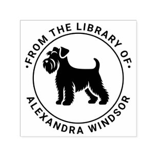 Mini-Schnauzer-Hund steht Sil Bibliotheksbuch Name Permastempel