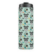 Mini-Schnauzer-Kunst Thermosbecher (Vorderseite)