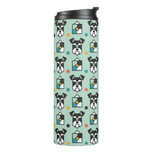 Mini-Schnauzer-Kunst Thermosbecher