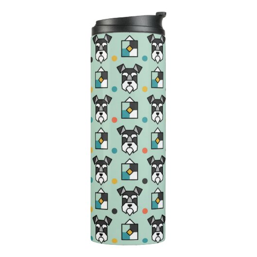 Mini-Schnauzer-Kunst Thermosbecher (Nach links gedreht)