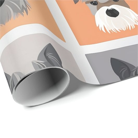 Mini Schnauzer Packpapier (Rolleneckpunkt)