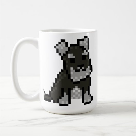 Mini Schnauzer Pixel Art Tasse (Links)