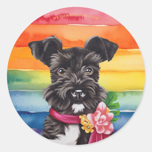 Mini Schnauzer Pride Runder Aufkleber (Vorderseite)