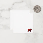 MINI SCHNAUZER RED KARIERT MIT GOLD JOY MITTEILUNGSKARTE (Vorderseite/Rückseite Beispiel)