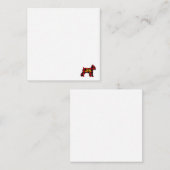 MINI SCHNAUZER RED KARIERT MIT GOLD JOY MITTEILUNGSKARTE (Vorne/Hinten)