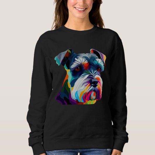 Mini Schnauzer  Schnauzer Pop Miniature Schnauzer Sweatshirt (Vorderseite)