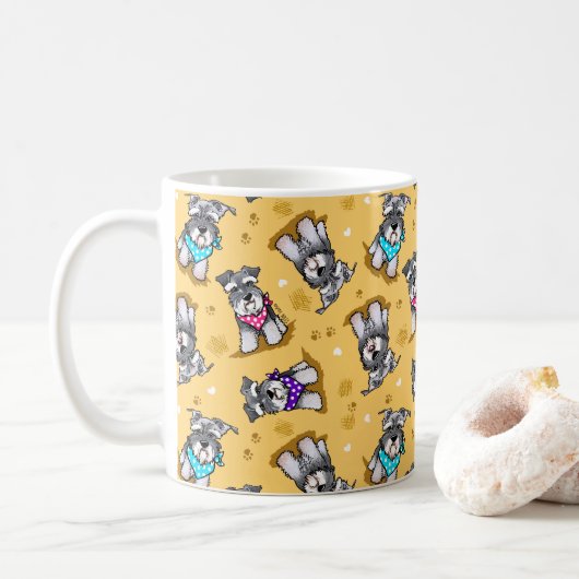 Mini Schnauzer Sunshine Kaffeetasse (Mit Donut)