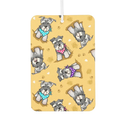 Mini Schnauzer Sunshine KiniArt Autolufterfrischer (Vorderseite)