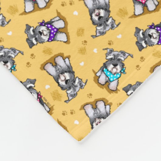 Mini Schnauzer Sunshine KiniArt Fleecedecke (Ecke)
