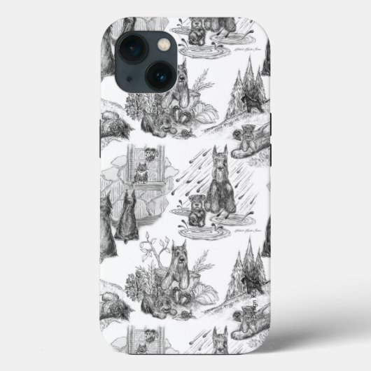 MINI SCHNAUZER Terrier Black Toile Case-Mate iPhone Hülle (Rückseite)