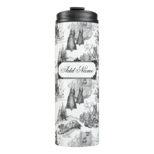 MINI SCHNAUZER Terrier Black Toile mit Individuell Thermosbecher (Vorderseite)