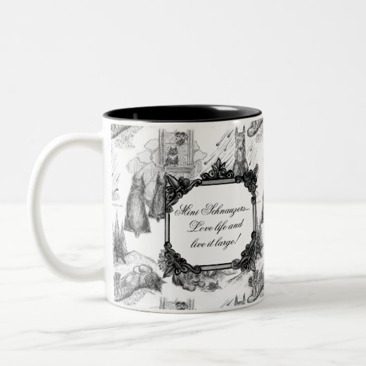MINI SCHNAUZER Terrier Black Toile w/Customizing Zweifarbige Tasse (Links)