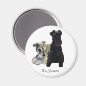 Mini Schnauzers - Magnet (Vorderseite/Rückseite)