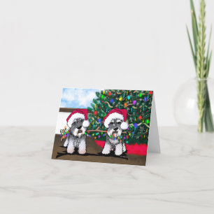 Mini Schnauzers Weihnachtskarte Feiertagskarte