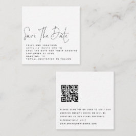 MINI Schwarz-weiß QR-Code Hochzeit Sichern des Dat Mitteilungskarte