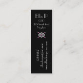 Mini schwarze Design-Visitenkarte Mini Visitenkarte (Rückseite)